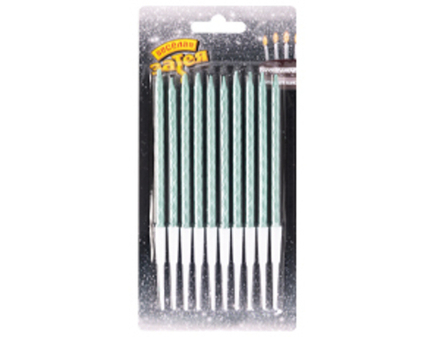 Свечи д/торта Бирюзов с подст 10см 10штG