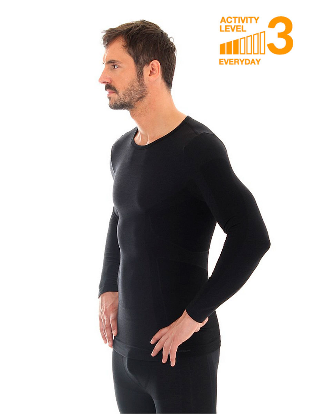 Мужская футболка BRUBECK COMFORT WOOL длин рукав