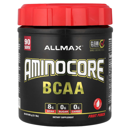 ALLMAX, AMINOCORE™ BCAA, со вкусом фруктового пунша, 945 г (2,1 фунта)