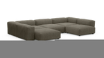 Диван Фиджи (П-образный) Cilium Brown 378*242*62 см, Коричневый Вельвет Нераскладной Фиеста