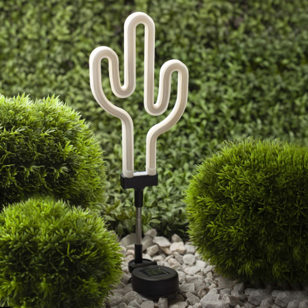 Светильник уличный ЭРА ERASF012-31 садовый неоновый Кактус на солнечной батарее | Садовые декоративные светильники