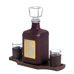 Графин «Время-деньги-1» с накладкой покрытой золотом 999 пробы