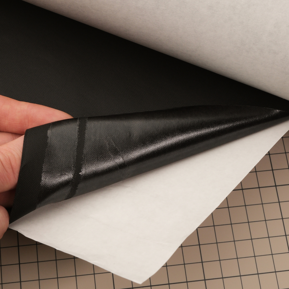 Нейлон 0,15 мм на клеевой основе черный, лист 150*50 см