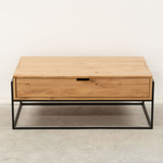 Журнальный столик, 110х65х45, G+K, прикроватный, с ящиком, из массива дуба, MAKOSA