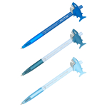 Ручка шариковая автоматическая "Shark" синяя, 0,7мм, корпус ассорти, с топпером