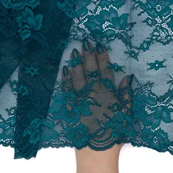 Кружево эластичное изумрудно-морское 23 см