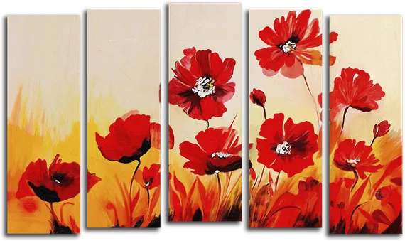 Модульная картина"Полевые бутоны"