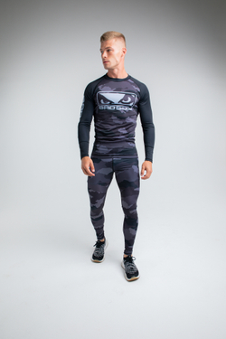 Компрессионные штаны Bad Boy Fighter черный/серый камуфляж