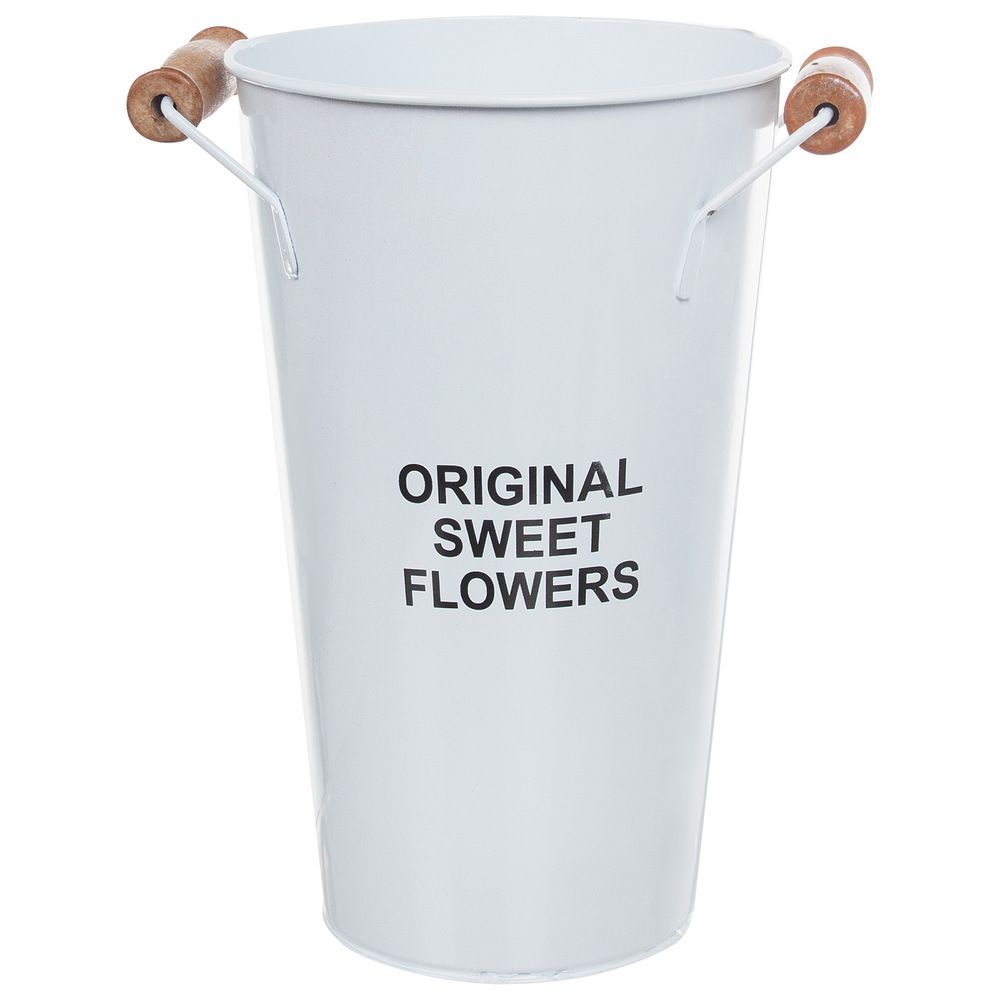 Вазон "Original sweet flowers" (цинк) D15xH25см 2л с ручками (Белый)