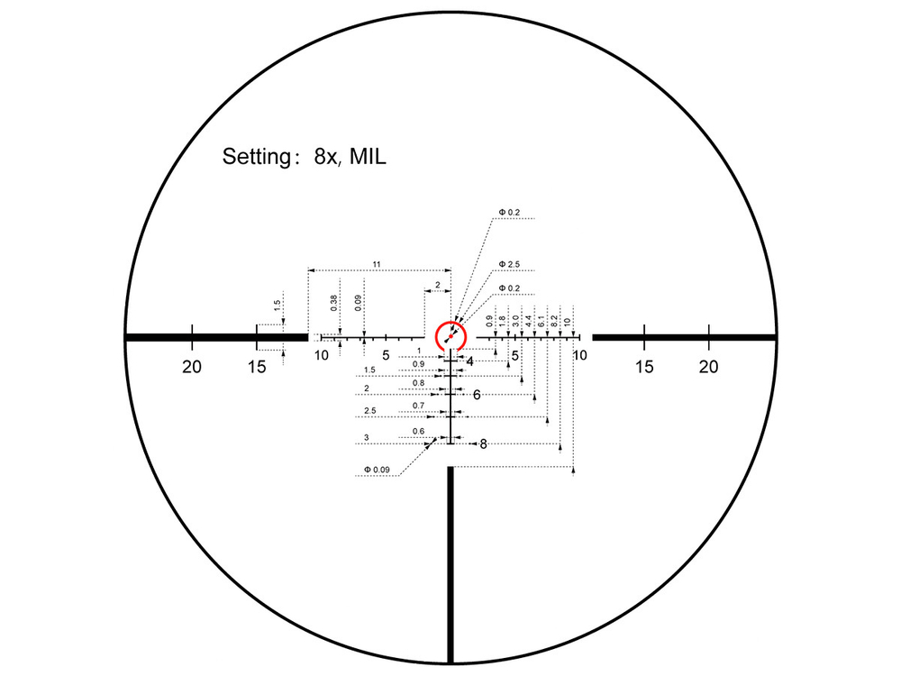 Прицел Vector Optics Continental Tactical 5-30x56 ARI, SF, VCT-20A (MIL), подсветка красная, 30мм, 0.1 MIL, IP67, 745г