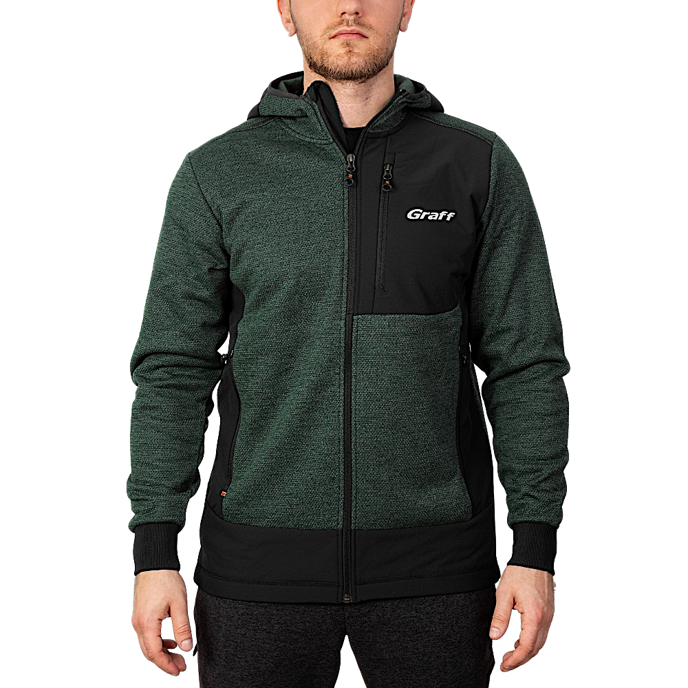 Кофта флисовый Graff 233-P-BL с вставками Олива -