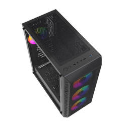 Корпус для компьютера Powercase Корпус Mistral S4B, Tempered Glass, 4x 120mm FRGB Fans, чёрный, ATX (CMSB-L4)