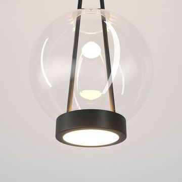 Подвесной светодиодный светильник со стеклянным плафоном 15W 3000К 0267/1 LED черный a069346 Frasco Eurosvet