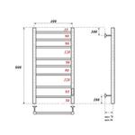 Полотенцесушитель электрический Point Аврора PN10848 П8 400x800 диммер справа, хром