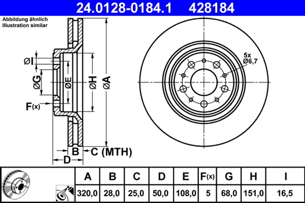 ATE - 24012801841-ATE - Brake Disc