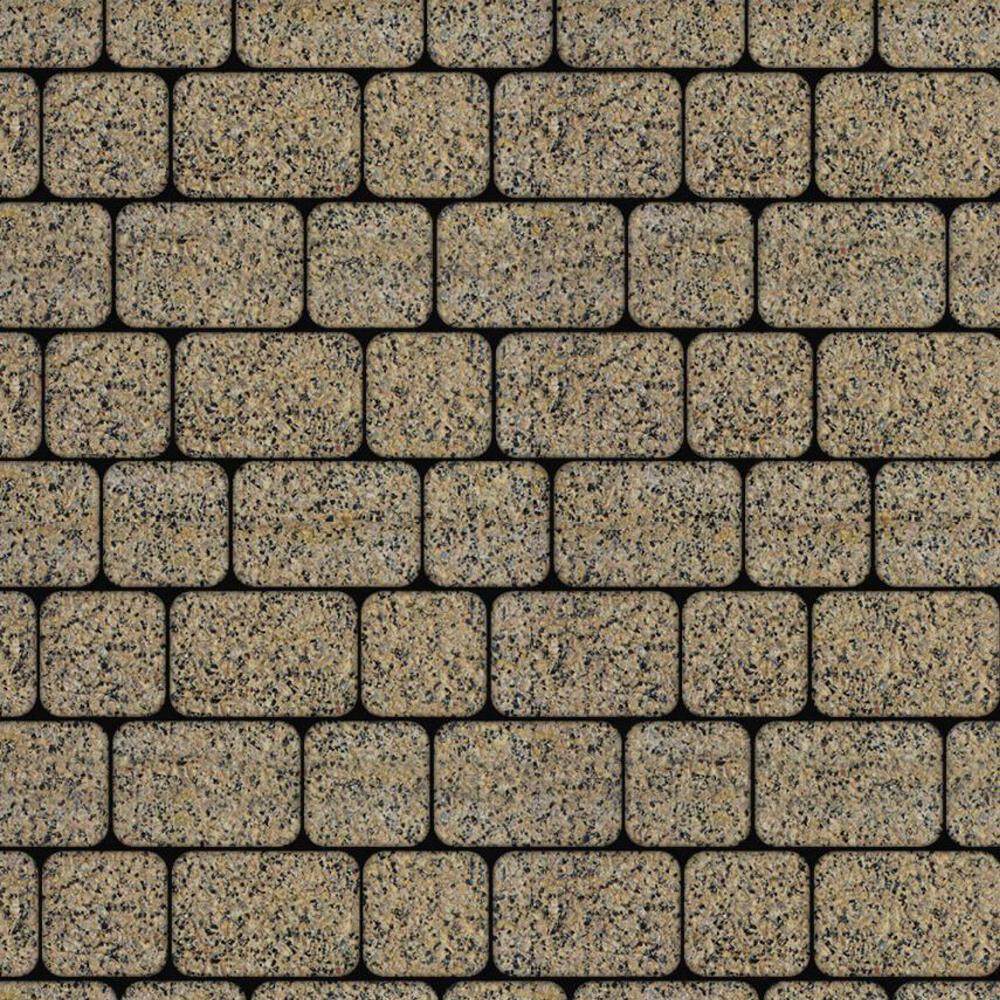 ТРОТУАРНАЯ ПЛИТКА КЛАССИКО - А.1.КО.4 ГРАНИТ ЖЕЛТЫЙ С ЧЕРНЫМ, КОМПЛЕКТ ИЗ 2 ВИДОВ ПЛИТ