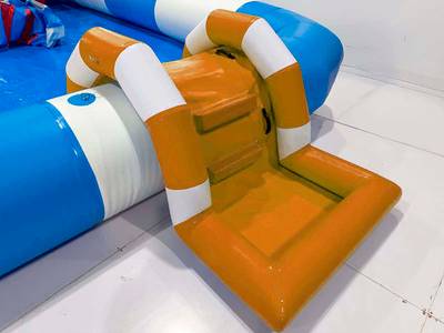 Надувная лестница для бассейна из ПВХ с бассейном, оранжевый, 1.82*1.1*0.87 м