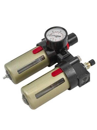 Блок подготовки воздуха 1/2''(фильтр-регулятор+лубрикатор)(10Мк, 1400 л/мин, 0-10bar,раб. температура 5°-60°) RockForce##Rock FORCE RF-BFC4000