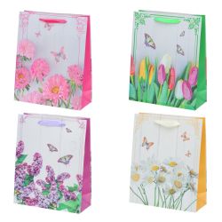 GAEM Пакет подарочный M (бумага 210г/м2, блок микс12шт), L26 W10 H32 см, 4в.