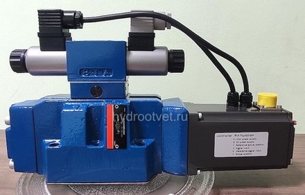 4WRKE16E200L-3X/6EG24ETK31/A1D3M - Пропорциональный распределитель с обратной связью по положению золотника и со встроенным усилителем (OBE), Ду16, A1 = ±10 В, номинальный расход 200 л/мин, схема E, каналы управления ET = X и Y - внутренние