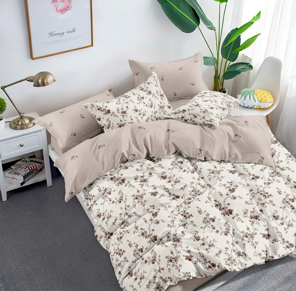 КПБ 2 сп с простыней на рез. 160х200 ПОПЛИН "П19"