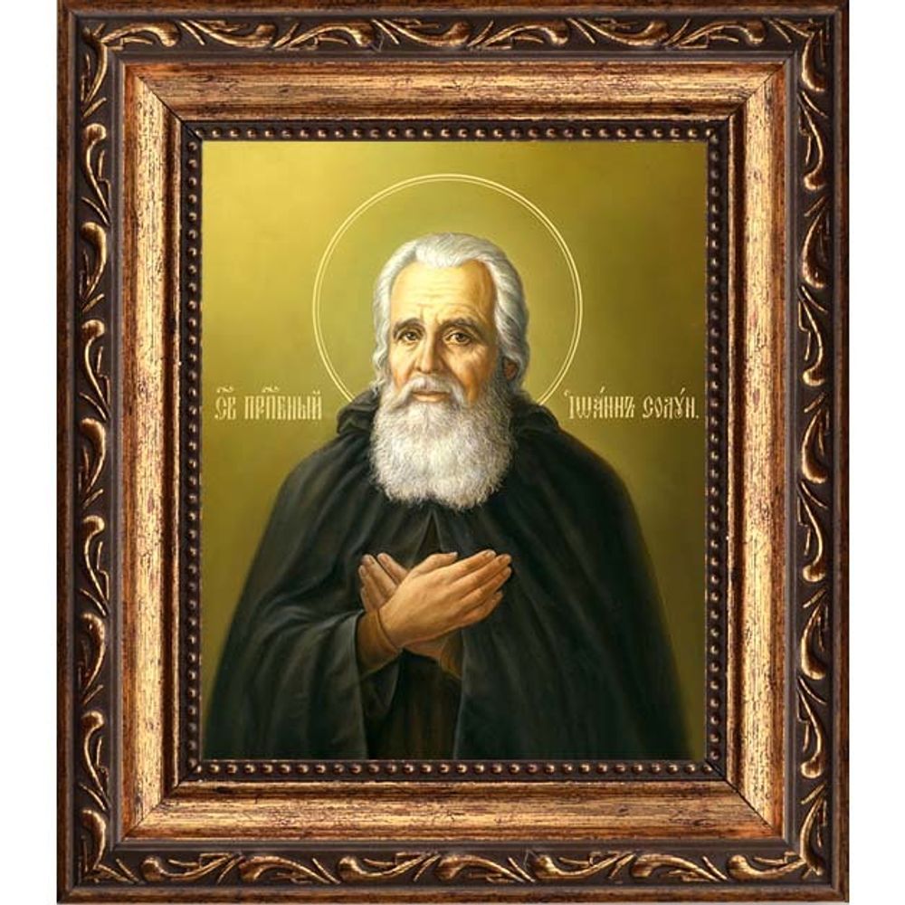 Иоанн Солунский (Фессалоникийский) преподобный. Икона на холсте.