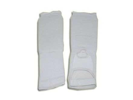 Защита ноги (для единоборств, от колена до пальцев, хлопок с эластиком , поролон, цвет белый, разм. L :(QG0401-L):