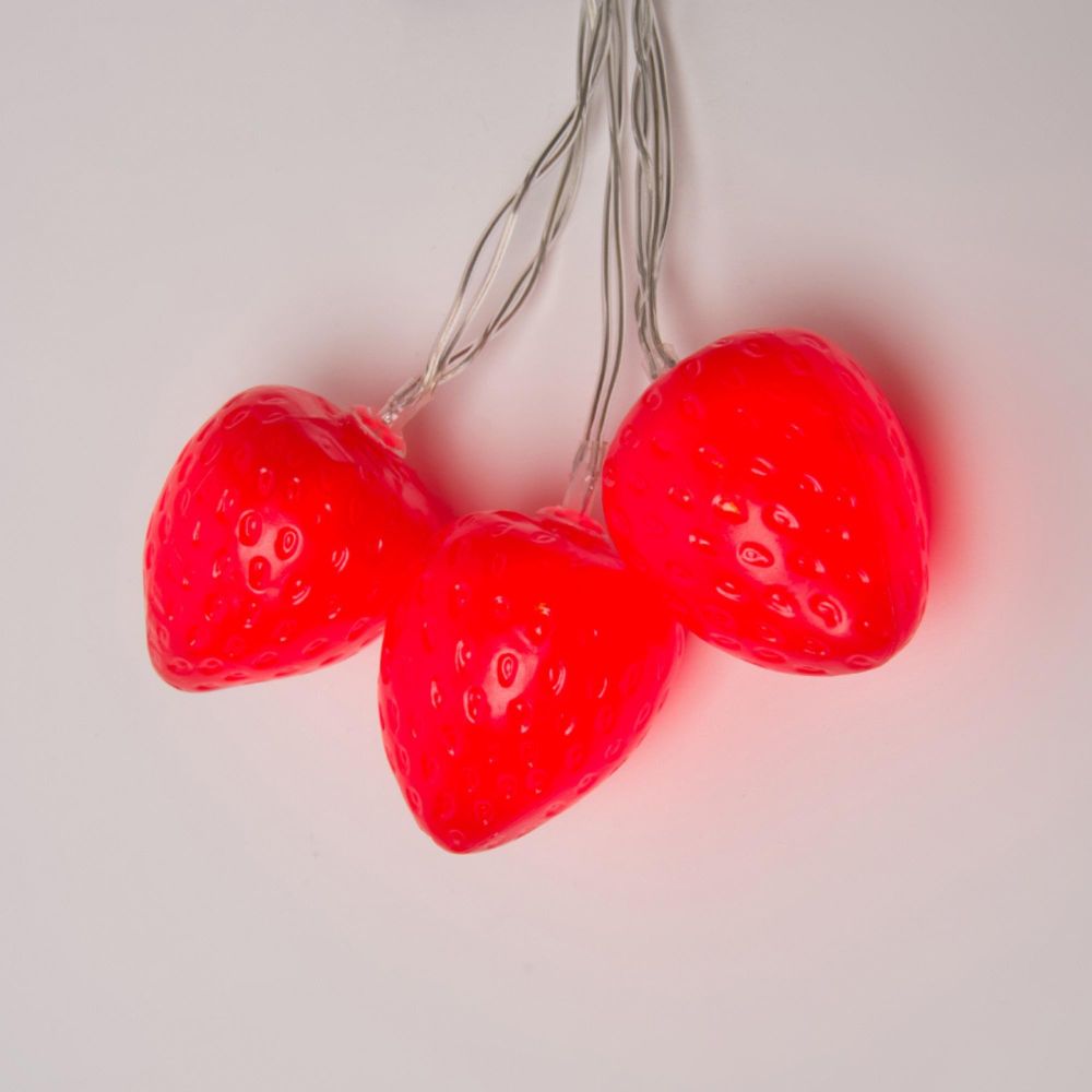 ULD-S0400-010-STB-2AA RED IP20 STRAWBERRY Гирлянда светодиодная на батарейках 2AA не в-к. Клубника. 4м. 10 светодиодов. Красный свет. Провод прозрачный. TM Uniel.