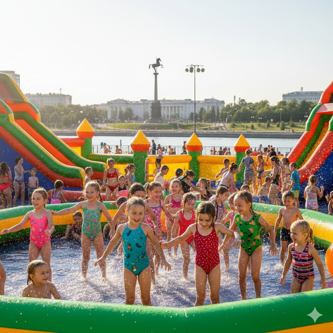 Надувной батут купить в Салавате недорого от производителя БатутМастер