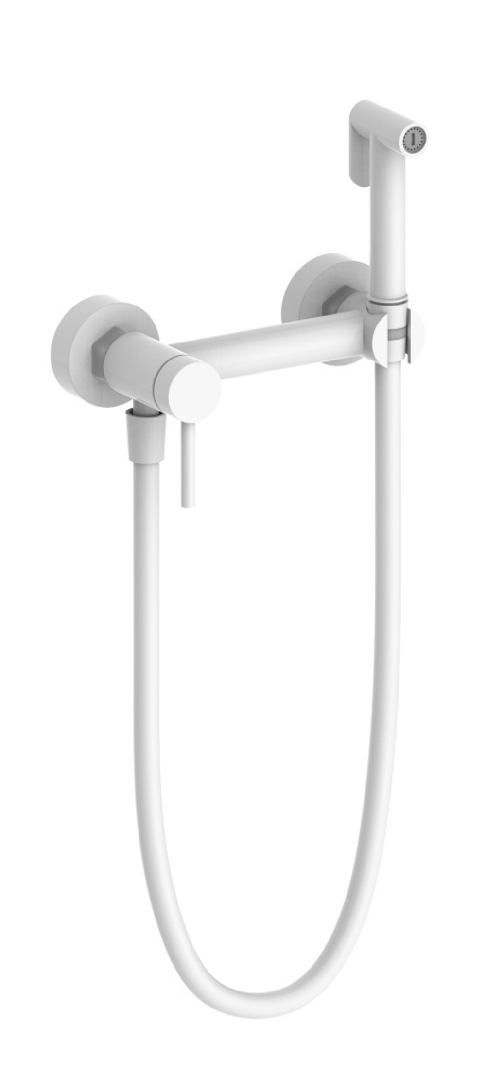 462552-F Смеситель настенный с ГИГ. душем (БЕЛЫЙ) ViEiR  (10/1шт)