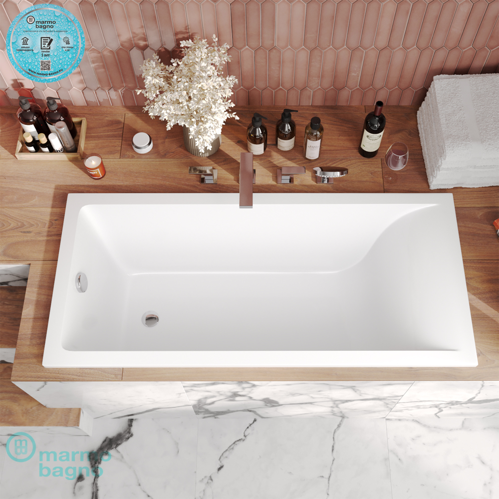 Ванна из литьевого мрамора Marmo Bagno Алесса NEW 180х80