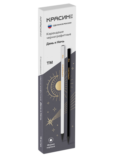 Карандаш ч/г Красин "День и Ночь" ТМ (НВ), трехгр., чёрное дерево