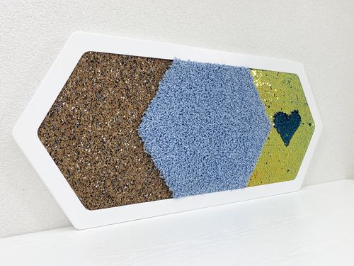 Декоративная тактильная панель 3в1 - «Пробка, Ворс, Пайетка»