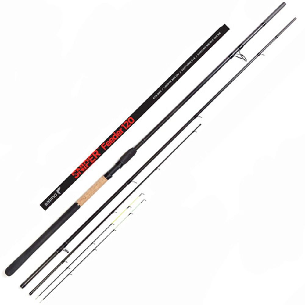 Удилище SNIPER Feeder/Salmo/, 3.90м, до 180г, 291г, Im7 carbon, 3+3-сост, пробка/неопрен, 13 Sic