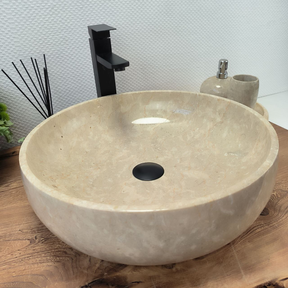 Раковина из мрамора Donut Cream DM-62511 45*45*13 0119