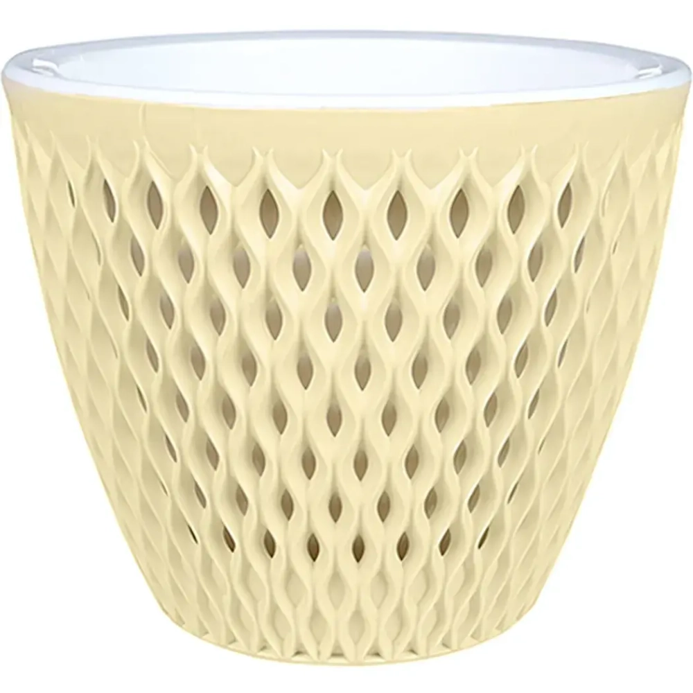 Кашпо для цветов пластиковое 3л d-17,1см «Версаль» Желтый