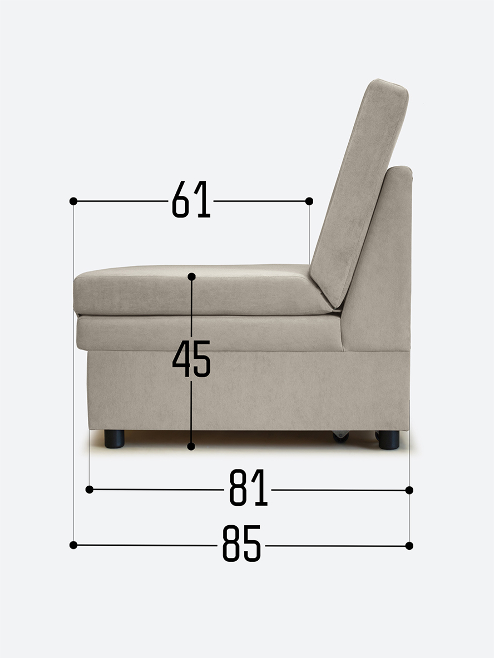 Диван "Экономик" Студия-Ф, велюр Dream Beige