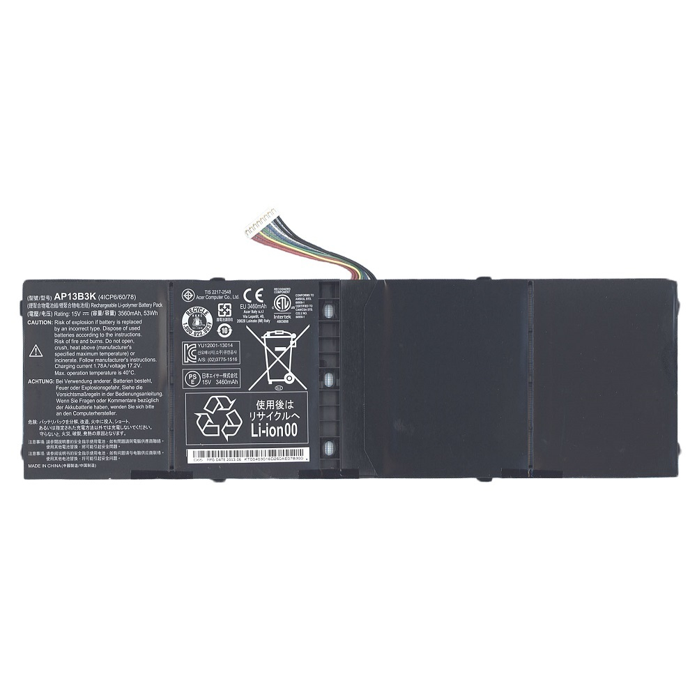 Аккумуляторная батарея для ноутбука Acer Aspire V7-482 (AP13B3K) 15V 3560mAh 53Wh