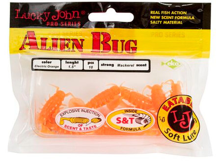 Виброхвосты съедобные искусственные LJ Pro Series ALIEN BUG 1,5in (03.81)/036 10шт.