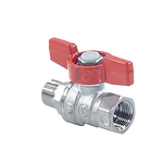 Кран шаровой латунь хром R254D Ду 10 Ру42 ВР/НР бабочка красная Giacomini R254X002