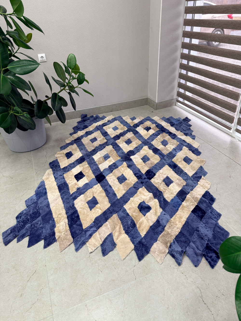 Меховой Коврик прикроватный накидка на кресло из овчины