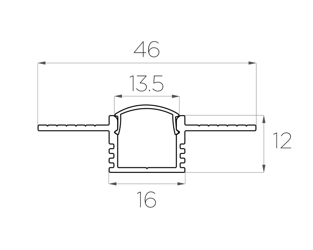 Профиль алюминиевый под шпаклевку LC-LPSH-1246-2 Anod