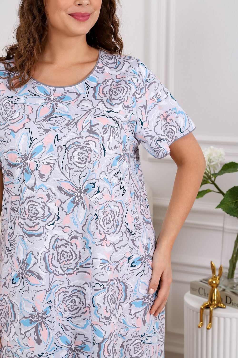 Ночная сорочка Чародейка-1 Виотекс СЕРЫЙ