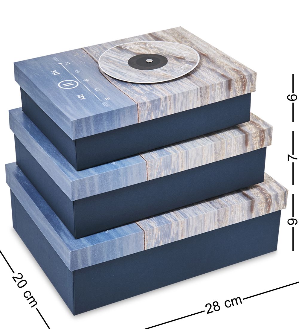 WF-169-B Набор коробок из 3 шт, голубой