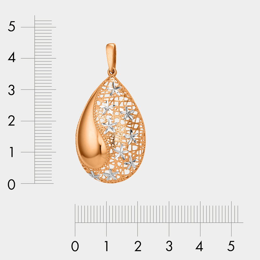 Подвеска из розового золота 585 пробы без вставок для женщин (арт. 19055600)