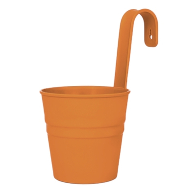 Кашпо "Ведро декоративное" настенное с крючком для подвеса, цвет оранжевый