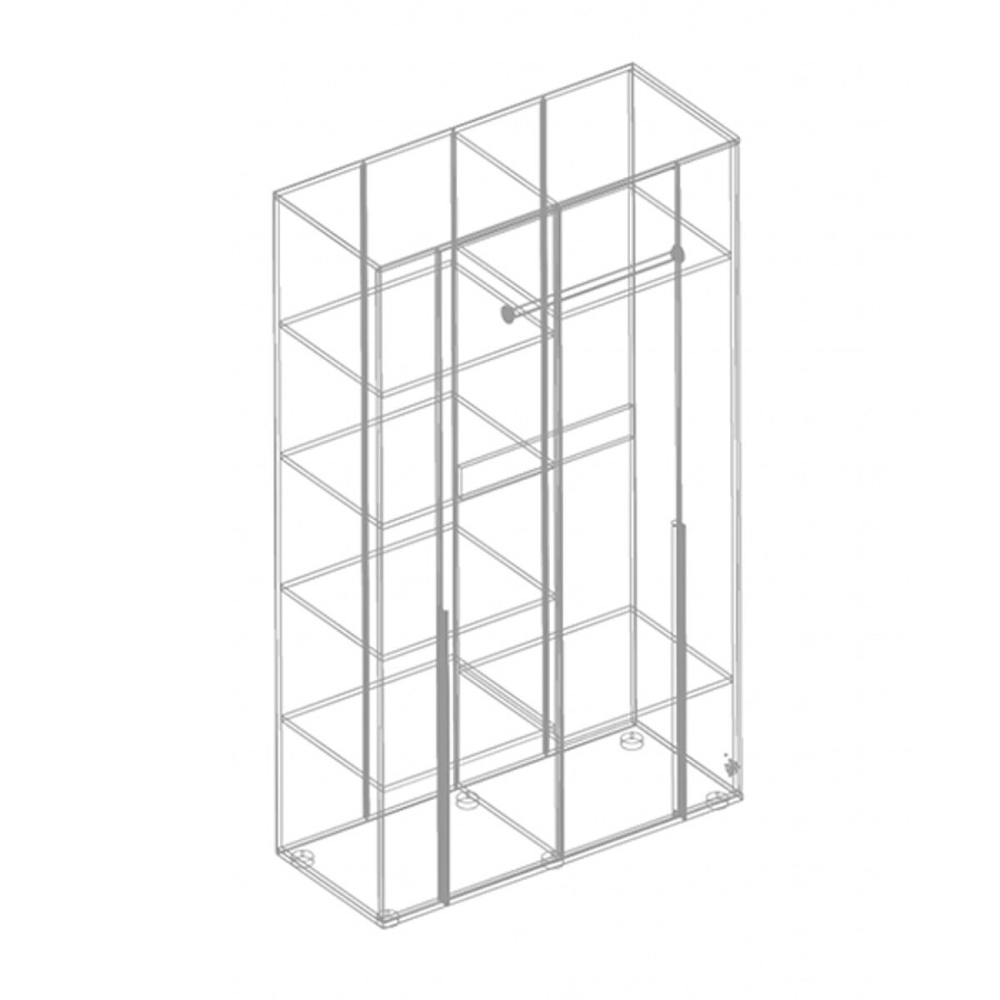 Стил Шкаф 4-х дверный с зеркалом 1,2м