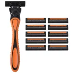 Бритвенный станок многоразовый мужcкой, 3 лезвия, 11 кассет, оранжевый, X-ONE (ИКС-УАН), 700023