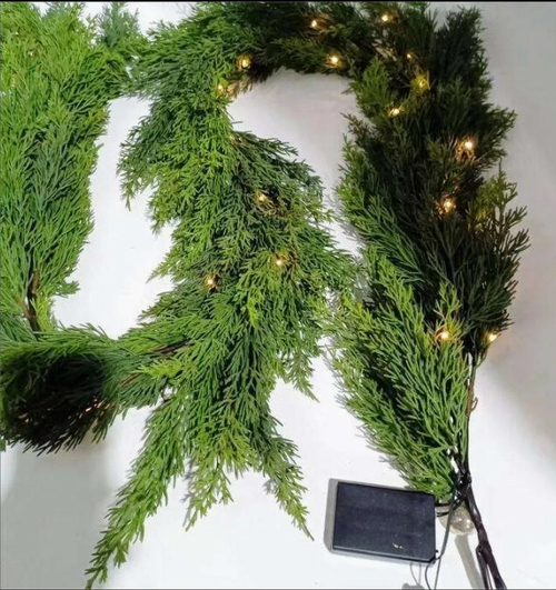 Светодиодная гирлянда из кипариса для улицы, искусственный ротанг