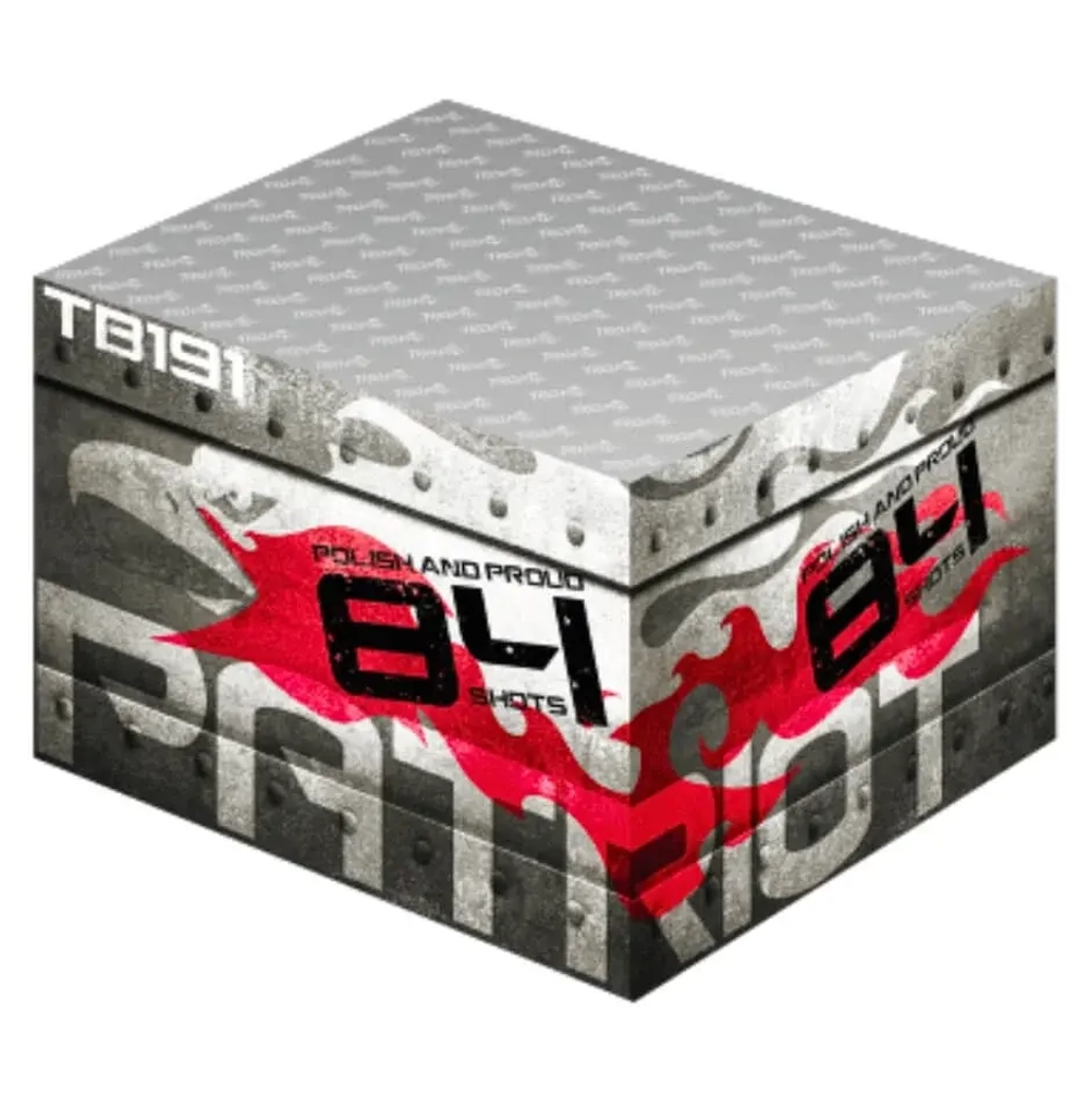 Батарея салютов Patriot (TB191) от Tropic, 84 выстрела, 25–30 мм